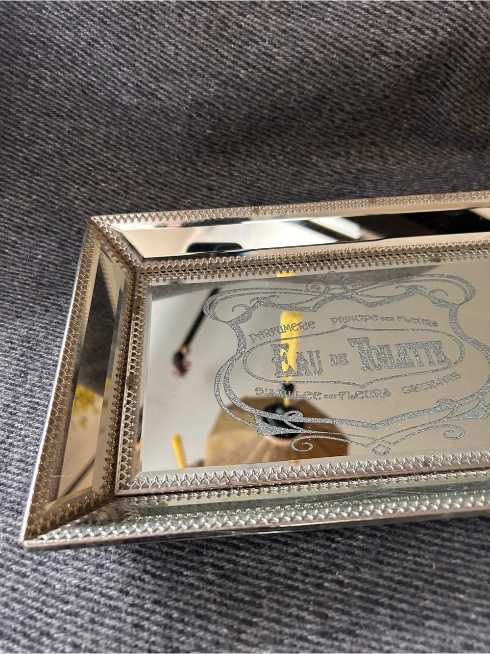 ANTHROPOLOGIE Nicole Miller Colab  French Apothecary Mirrored Tray #1015259